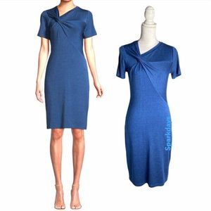 Elie Tahari Blue Short Sleeve Mini Sweater Dress